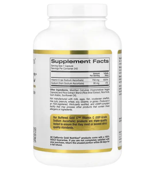 California Gold Nutrition Buffered Gold C Capsules