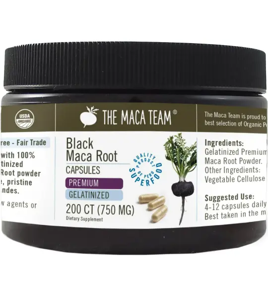 Gelatinized Black Maca Capsules