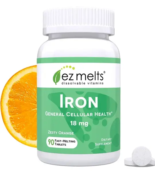 EZ Melts Iron 18mg Tablets